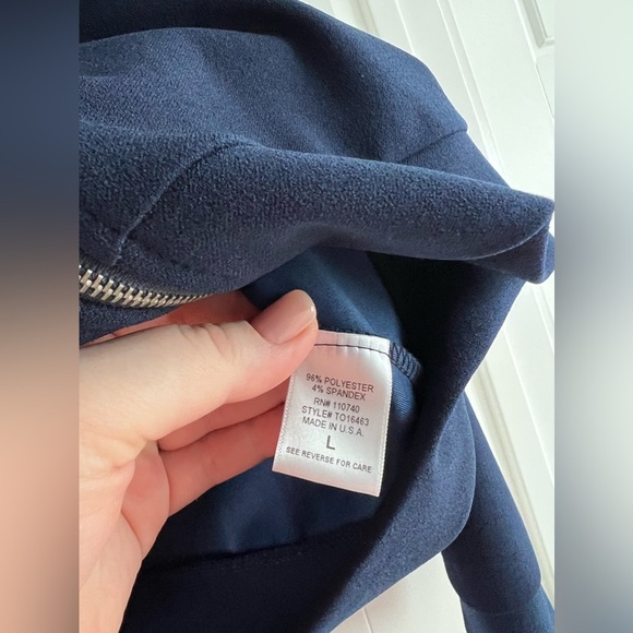 EMELIA Ruffle Bomber Jacket in Navy Women’s Size Large - Picture 4 of 10